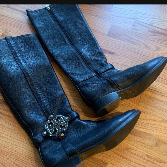Tory Burch logo Riding Boots - Picture 3 of 11